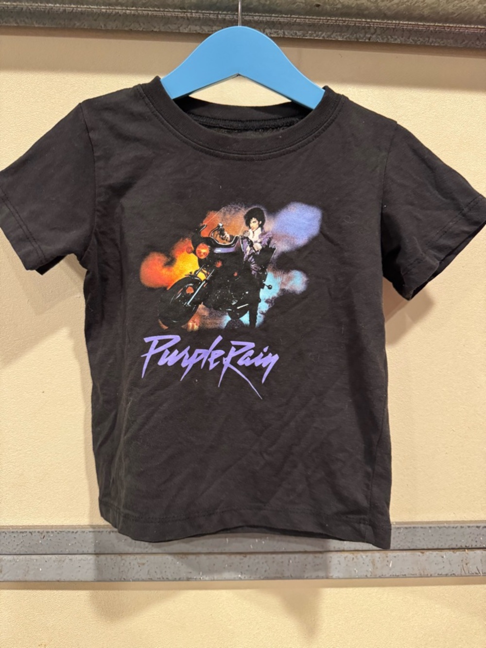 Kids 2T Prince 'Purple Rain' Black Graphic Tee - Purple Accent